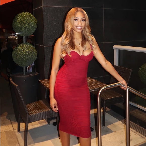 Red ruched dress Valentine’s Day dress! - Picture 1 of 3